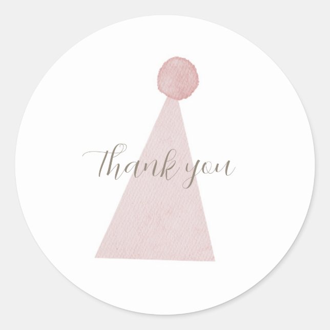 Pink silly goose Birthday Hat thank you Sticker (Front)
