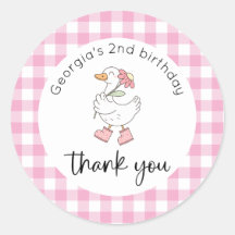 Pink Silly Goose Birthday Thank You
