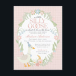 Pink Silly Goose Floral Gingham Baby Shower Postcard<br><div class="desc">A silly goose is almost on the loose. This Silly Goose Party Decor Collection is perfect for celebrating your sweet little girl! Featuring an adorable silly goose, pastel florals, and soft gingham patterns, this collection is perfect for adding a touch of playful elegance to any party. Whether it’s for a...</div>