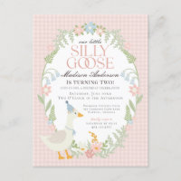 Pink Silly Goose Floral Gingham Birthday Party