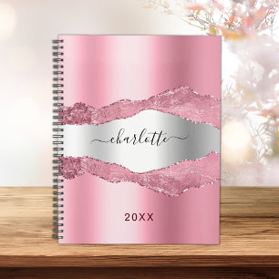Pink silver agate marble name 2025 planner