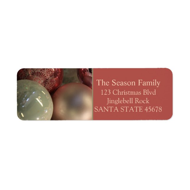 Pink silver baubles Christmas address (Front)