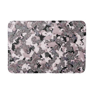 Pink Silver & Black Beauty Spill Glam Gloss Girly Bath Mat