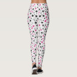 Pink Silver Black Stars Leggings<br><div class="desc">Pink Silver Black Stars</div>