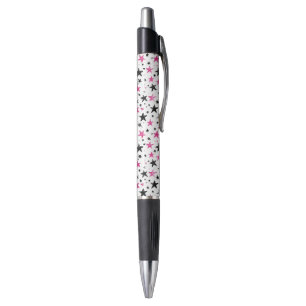 Pink Silver Black Stars Pen