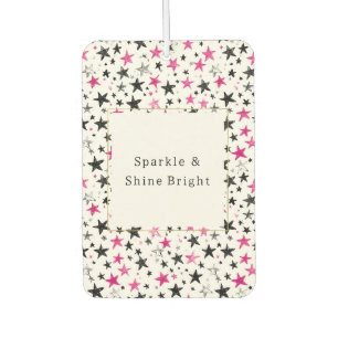 Pink Silver Black Stars Sparkle & Shine Air Freshener