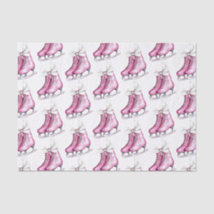 Pink Silver Glam Ice Skates Christmas  Tissue Paper