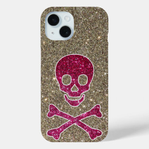 Pink & Silver Glitter Skull Phone Case