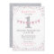 Pink Silver Glitter Sparkle First Birthday Invite