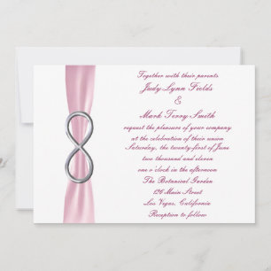 Pink Silver Infinity Wedding Invitation