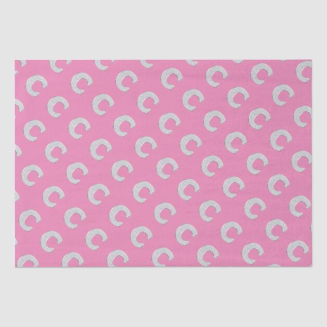 Pink Silver Letter C Tissue Paper (Front)