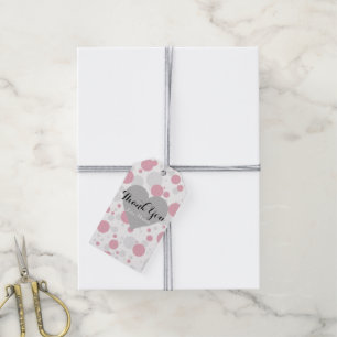 Pink & Silver Polka Dots Glam Party Thank You Gift Tags