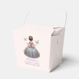 Pink silver princess gown Fairytale birthday party Favor Box