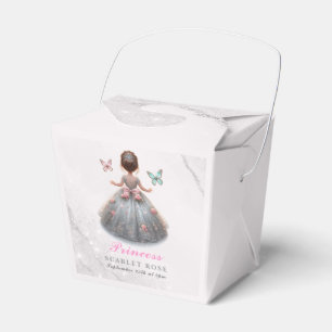 Pink silver princess gown Fairytale birthday party Favor Box