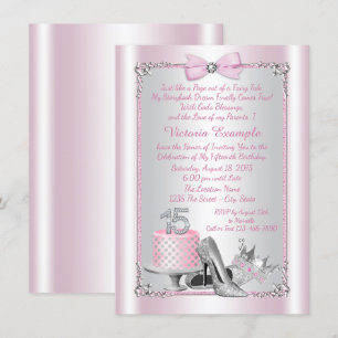Pink Silver Quinceanera Invitations