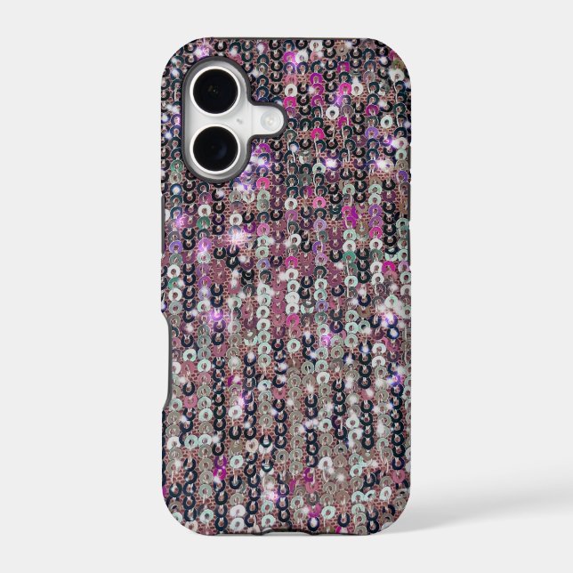 Pink silver sequins | sparkle pattern    (Back)