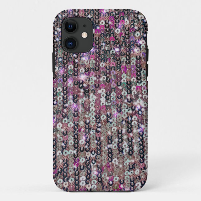 Pink silver sequins | sparkle pattern    Case-Mate iPhone case (Back)