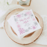 Pink silver snowflakes baby its cold outside napkin<br><div class="desc">Pink silver snowflakes baby its cold outside Napkins
Matching items are available.</div>