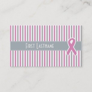 Pink & Silver Stripes cartes de visite personnalis