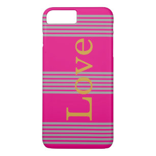 Pink Silver Stripes Personalized iPhone 8 Plus/7 Plus Case