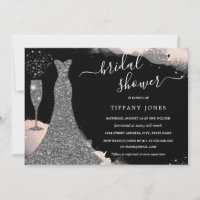 Pink Silver Wedding Dress Sparkle Bridal Shower