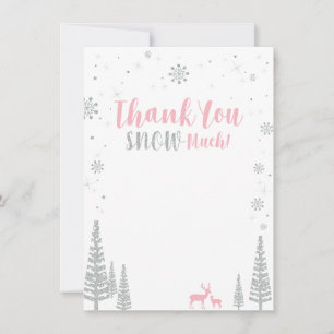 Pink & Silver Winter Wonderland Thank You Card