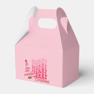 Pink Simple and Modern Merry Christmas Favor Box