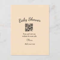 Pink simple baby shower q r code add name text thr