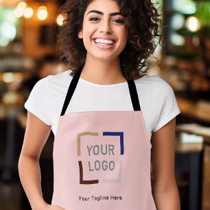 Pink Simple Custom Company Logo personalized black Apron
