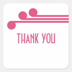 Pink Simple Deco Chic Thank You Stickers