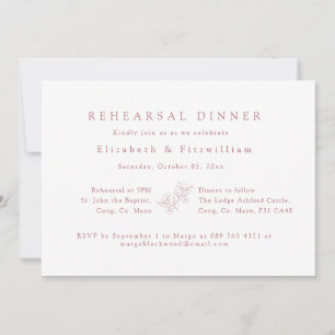 Pink Simple Elegant Cherry Blossom Rehearsal  Invitation