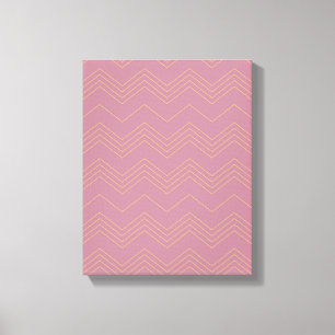 Pink, simple, modern, cool, trendy zigzag pattern canvas print