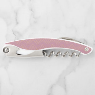 Pink, simple, modern, cool, trendy zigzag pattern corkscrew