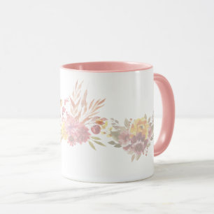 Pink simple Modern pink floral flowers for her Mug