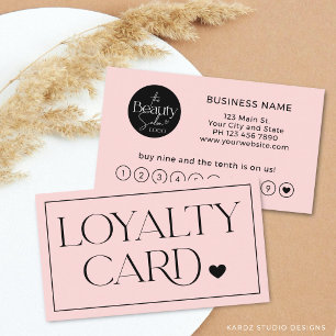 Pink Simple Modern Professional Loyalty Card