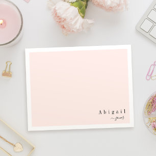 Pink Simple Script Modern personalized Stationery Card