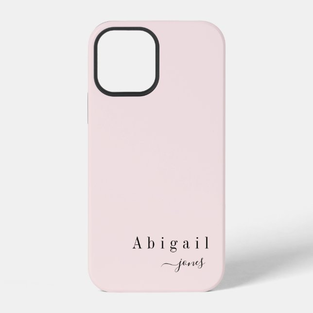 Pink Simple Script Name elegant personalized iPhone Case (Back)