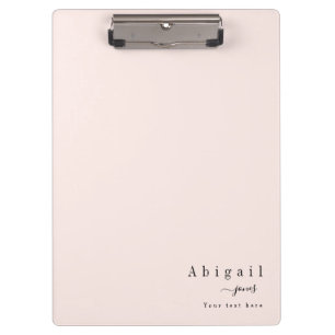 Pink Simple Script Name Modern Luxury personalized Clipboard