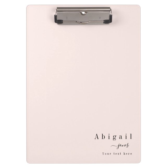 Pink Simple Script Name Modern Luxury personalized Clipboard (Front)