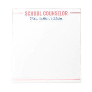 Pink Simple Script Note From School Counselor