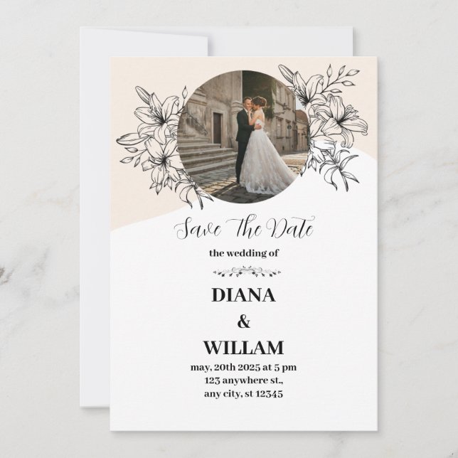 Pink Simple Wedding Invitation (Front)