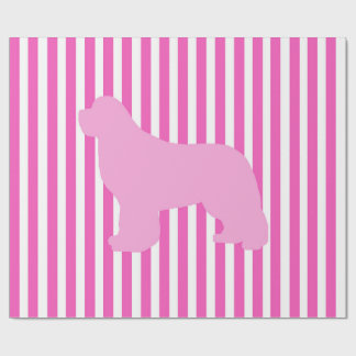 Pink single Newfoundland Dog Gift Wrap