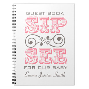Pink Sip And See Celebration Register Book