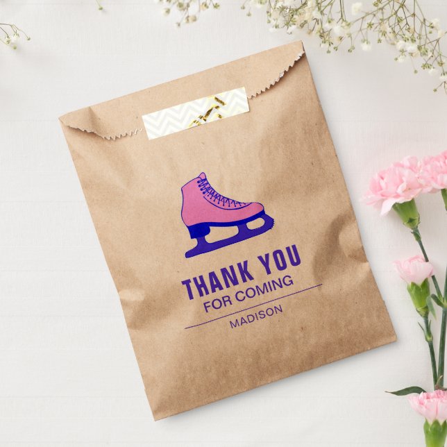 Pink Skate Ice Skating Birthday Party Favour Bag (Sealed)