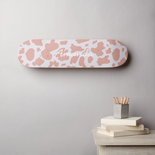 Pink skateboard cow print girly rodeo (Wall Art (Horz))