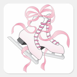 Pink Skates Square Sticker