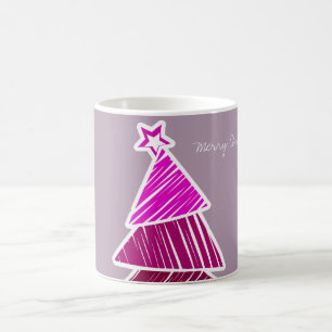 Pink Sketchy Christmas Tree Mug