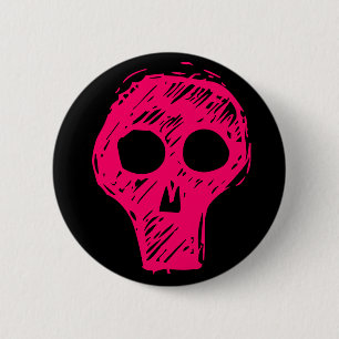 Pink Skull 2 Inch Round Button