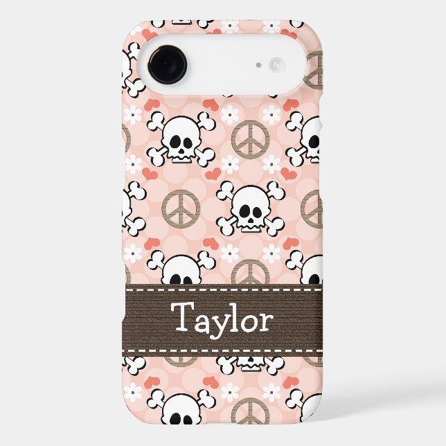 Pink Skull and Crossbones iPhone 4 4s Case-Mate Co Case (Back)