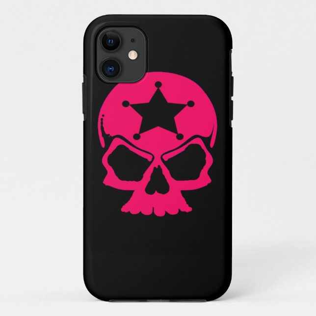 Pink Skull (black background) Case-Mate iPhone Case (Back)